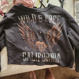 Hollister Cropped Long Sleeve Top